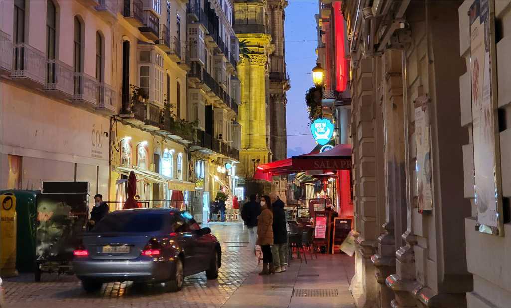 Malaga night view